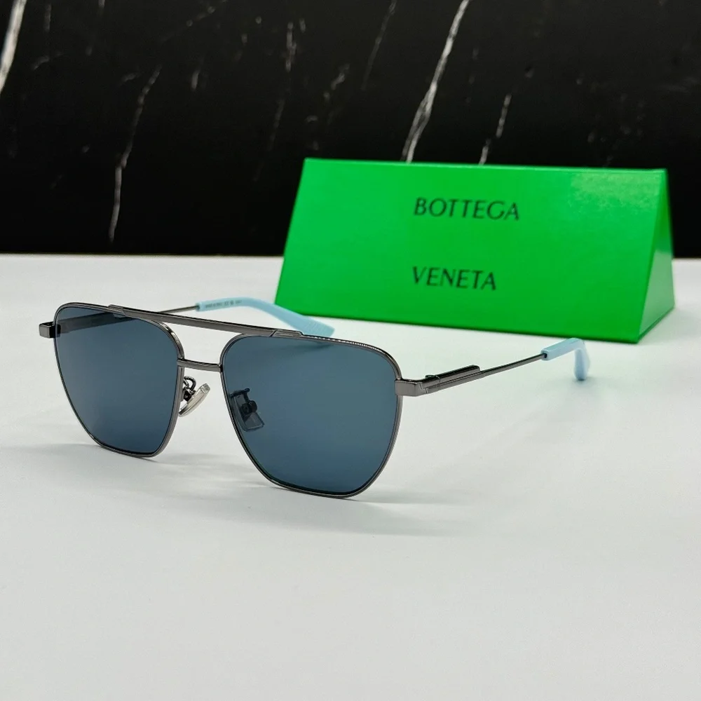 NEW BV1236S 004 BOTTEGA VENETA AVIATOR GREY BLUE UNISEX SUNGLASSES
